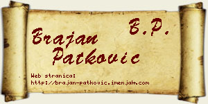 Brajan Patković vizit kartica